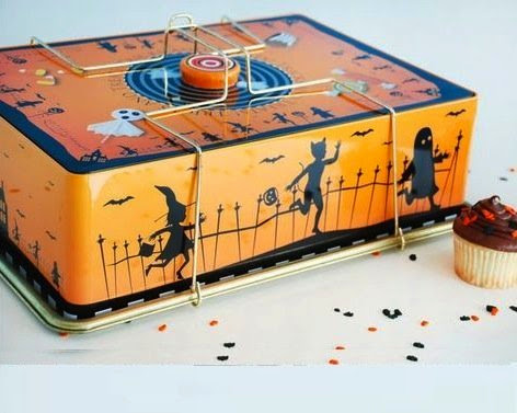 Glitterville Vintage Style Tin Halloween Cupcake & Sheet Cake / Carrier