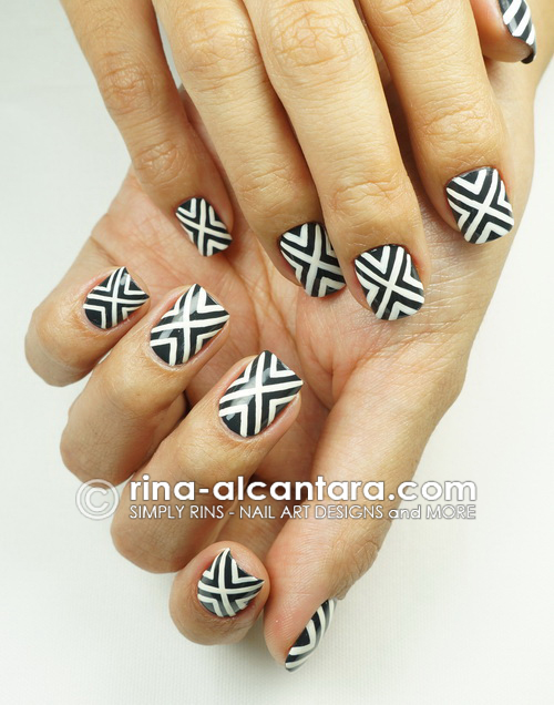 Crossed Out Nail Art Design