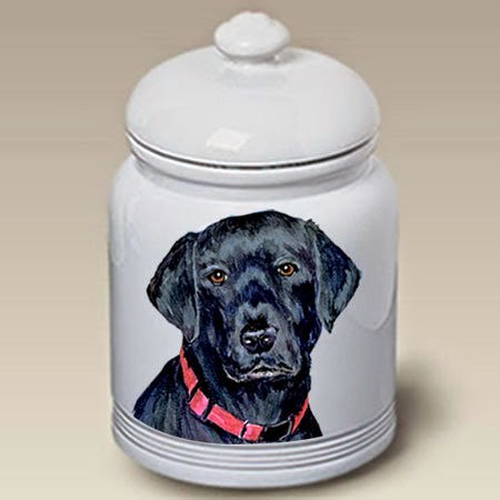  Black Labrador Retriever Dog Cookie Jar by Barbara Van Vliet