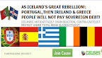 AS ICELAND'S GREAT REBELLION!: PORTUGAL,THEN IRELAND & GREECE % ESPAÑA ITAlIA BELGIQUE PEOPLE WILL NOT PAY SOVEREIGN DEBT!
