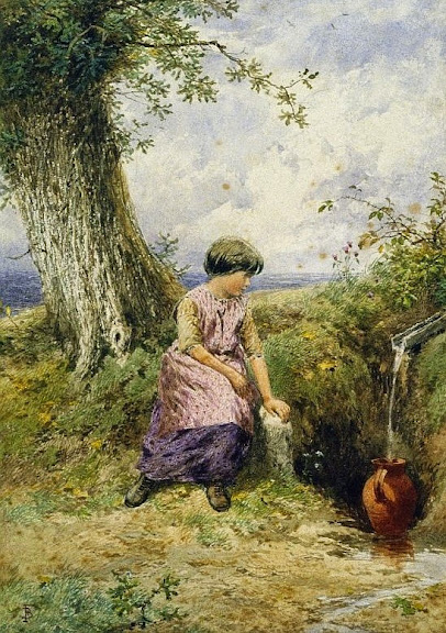 Myles Birket Foster - Girl with a Pitcher