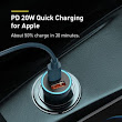 Bộ tẩu sạc nhanh, công suất 40W dùng cho xe hơi Baseus Golden Contactor Pro (40W, USB - Type C Port, Aluminium,PD20W/QC3.0 Car Quick Charger) Phiên bản USB - Type C + Dây C - Lightning