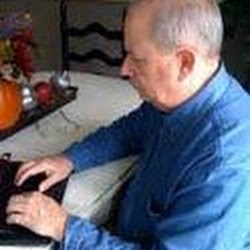 John Bushby - author John Bushby at work on The Warszaw Express