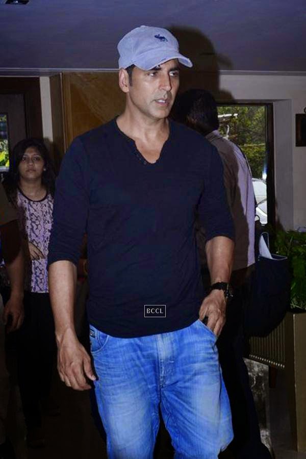 Akshay Kumar during the first look of movie Entertainment, held at Sun-N-Sand, in Mumbai. (Pic: Viral Bhayani)