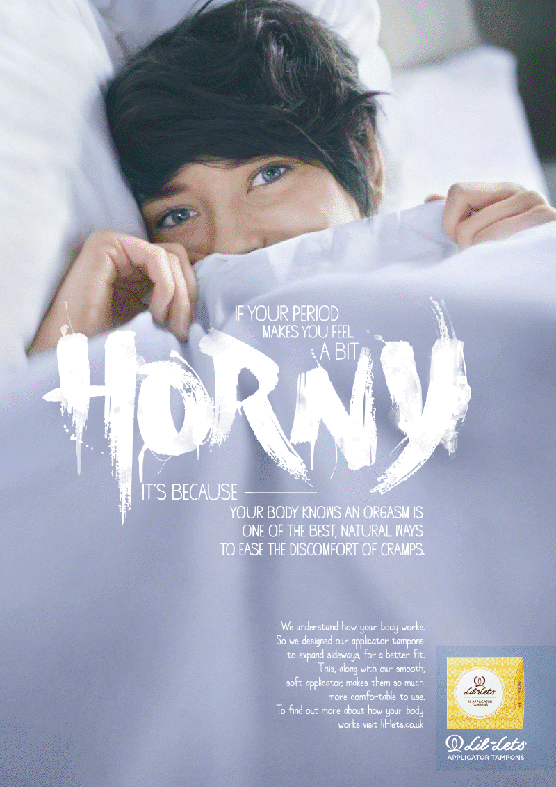 Lil Lets "Giggle" and "Horny" Print Ads