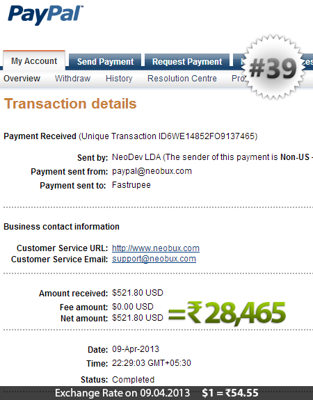 Neobux Payment Proof 39