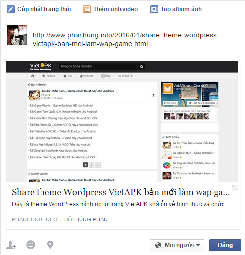 Fix lỗi không hiện thông tin khi chia sẻ link lên Facebook Fix lỗi không hiện thông tin khi chia sẻ link lên Facebook
