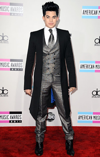 Adam Lambert on the red carpet at the 2011 American Music Awards in Los Angeles, California. November 20, 2011.