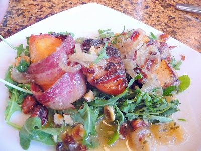 The Country Cat, Portland Oregon, Grilled peaches with Lamb Bacon