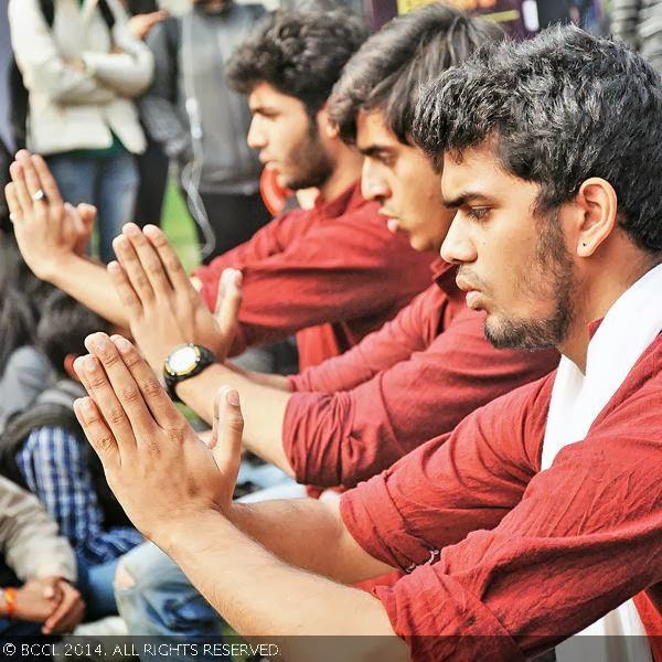 Shunya, the winning team of Ramjas College during a street play competition based on current social issues, among the dramatic societies of six DU colleges, hosted by Faculty of Management Studies (FMS) in the city.