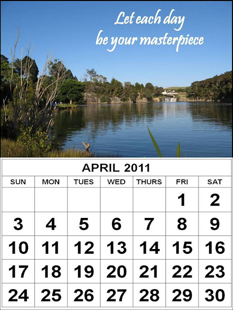 april 2011 calendar. Free April 2011 Calendar with