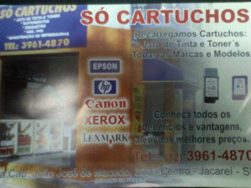 Só Cartuchos, R. Cap. João José de Macedo, 390 - Centro, Jacareí - SP, 12327-030, Brasil, Loja_de_Cartucho_e_Toner, estado Sao Paulo