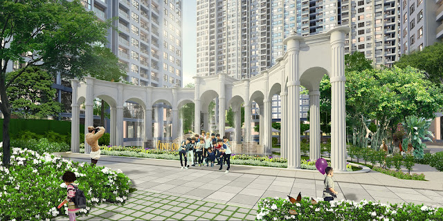 Quảng trường khuôn viên chung cư Louis City Quảng trường khuôn viên chung cư Louis City