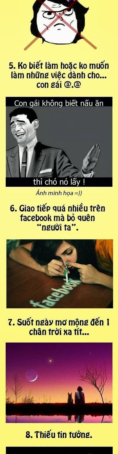 10 điều con trai không thích ở con gái :D