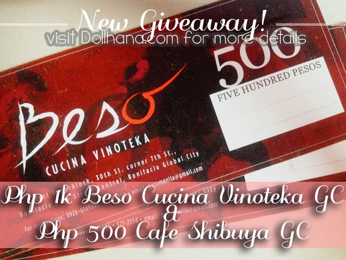 IMG 24081 May Giveaway: Php 1.5k worth of Beso and Cafe Shibuya GCs for grabs