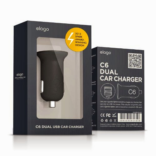  elago C6 Dual USB Car Charger for iPhone, iPad, iPad mini, iPod, Galaxy, Nexus, Optimus and Other Device with USB Port (Black)