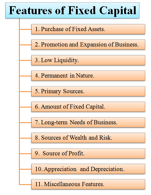 What are Features of Fixed Capital?