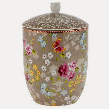  Pip Studio Porcelain Storage Jar Chinese Rose Khaki