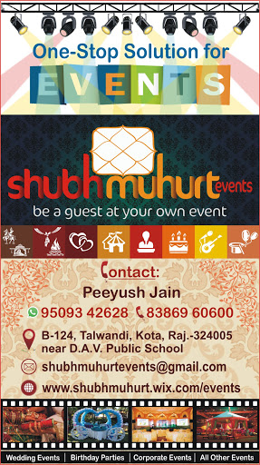 Shubh Muhurt Events, B-124, Talwandi, Kota, Rajasthan 324005, India, Event_Planning_Service, state AP