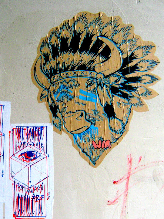 Montreal graffiti - What Is Adam - Mile-End alley wheatpaste
