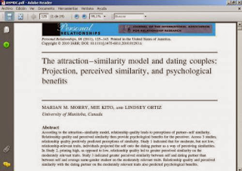 Attractionsimilarity Model And Dating Couples Paper