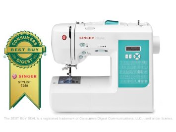  SINGER 7258 Stylist 100-Stitch Computerized Free-Arm Sewing Machine with Instructional DVD and More