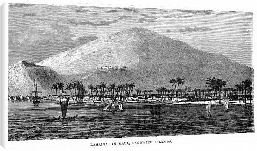 Canvas Print of HAWAII, c1875. Lahaina in Maui, Sandwich Islands (Hawaii). Wood engraving, from Granger Art on Demand