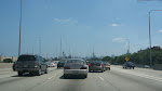 Driving on the highway from O'Hare to Chicago Driving on the highway from O'Hare to Chicago