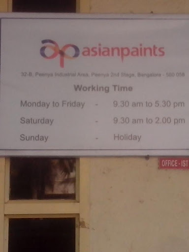 Asian Paints Limited, 12, Regional Office, 32-n, II Phase, Peenya Industrial Area, G B Palya, G B Palya, Bengaluru, Karnataka 560058, India, Painter_and_Decorator, state KA