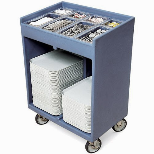  Cambro Tray  &  Silverware Cart: Slate Blue