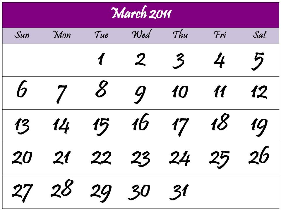 monthly calendar 2011. Printable 2011 monthly