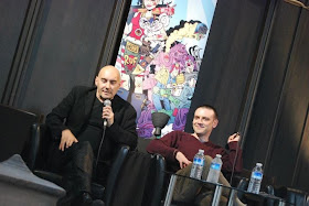 Grant Morrison and Frank Quitely at Glasgow Comic Con 2012. Photo: Craig Hastie of Comics Anonymous