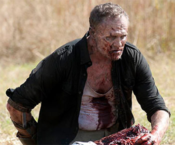 Merle Dixon (Michael Rooker) now a walker. Photo by Gene Page/AMC.