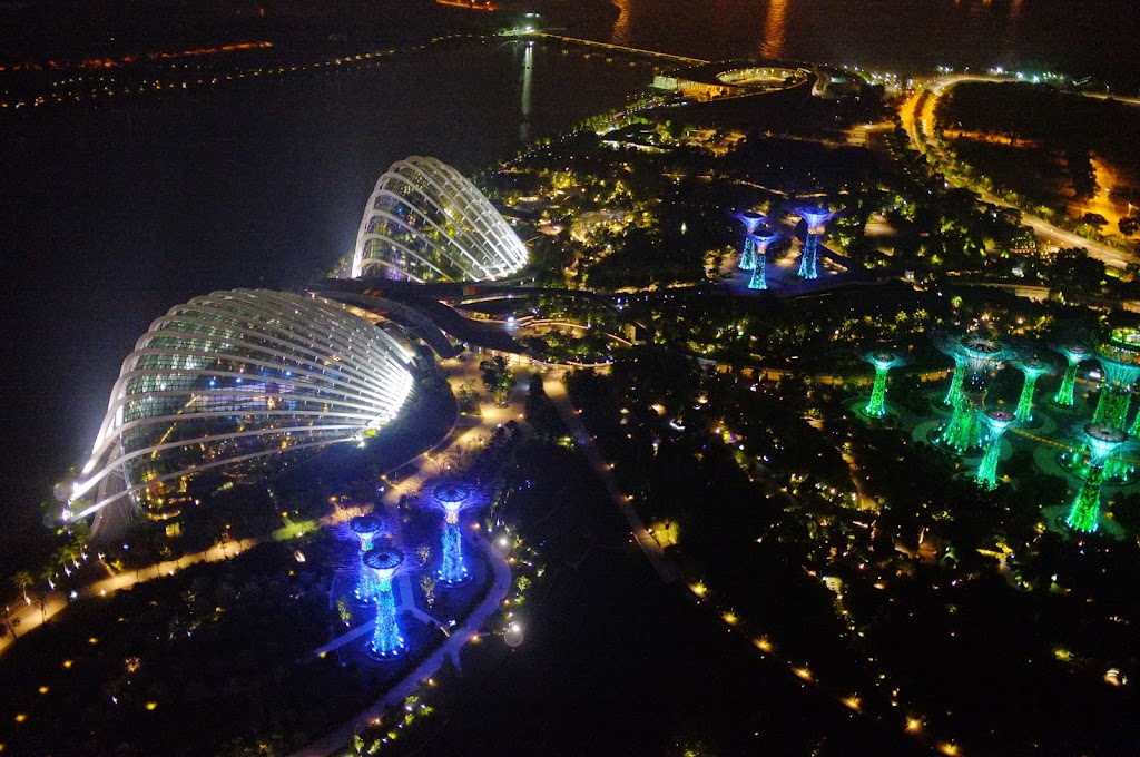 marina bay sands rooftop view night