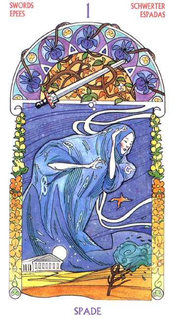 Art Nouveau Tarot Antonella Castelli (Таро Галерея). Галерея и описание карт - Страница 2 Spade%252001