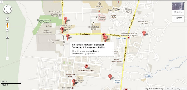 Biju Patnaik Institute Of Information Technology and Management Studies Bhubaneswar Area Map
