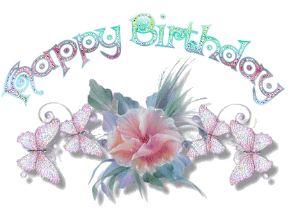 Happy Birthday Barbara Glitter-flower