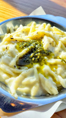 Cheese & Crack's Macaroni and Mornay, with Trofie Pasta to make it even more melt in your mouth along with Sauce Mornay made with Gruyere & Beecher's Flagship White Cheddar and topped with a touch of garlic, herbs, and olive oil