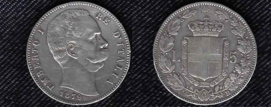 Mi colección de monedas italianas. 5%20liras%201879