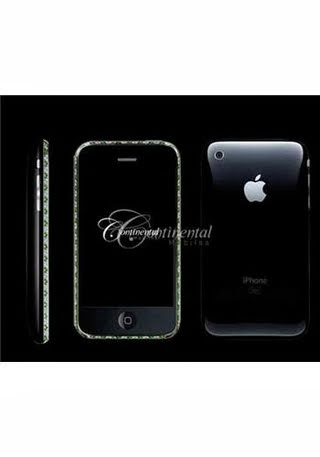 iPhone 3G 16GB Black - Emeralds and Diamonds Luxury Mobile Phone