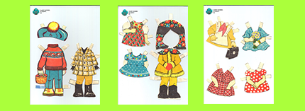 Платья Одежда для бумажных кукол СССР Аня и Ваня