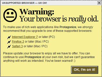 Really old browser...