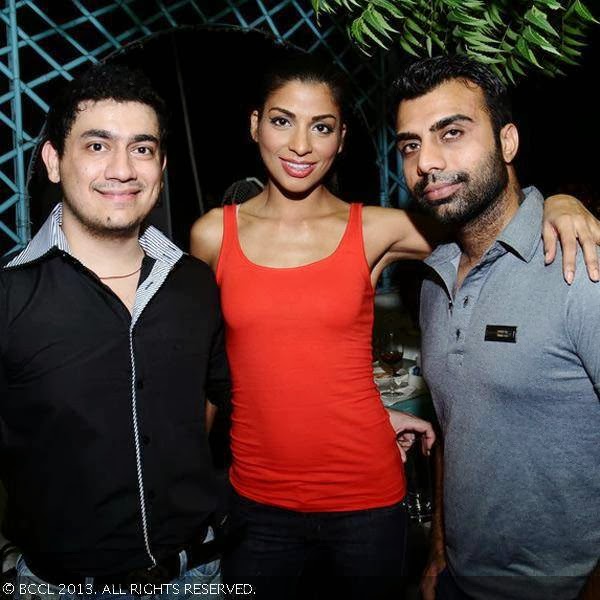 Sahil, Donna and Viraj during the opening party of Wills Lifestyle India Fashion Week (WIFW) Spring/Summer 2014, held at Olive, Mehrauli, New Delhi, on October 09, 2013.