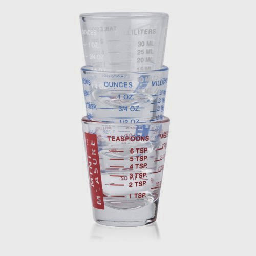  Dezine Mini-Measuring Glasses, Ounce Size, Set of 3