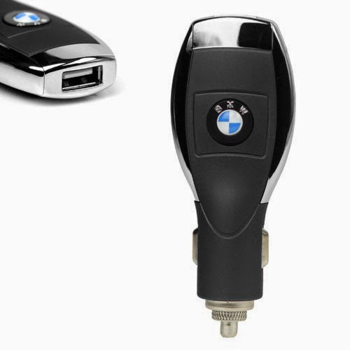  D  &  K Exclusives BMW Logo Universal Car USB Power Charger - Black + Auto-Roll USB