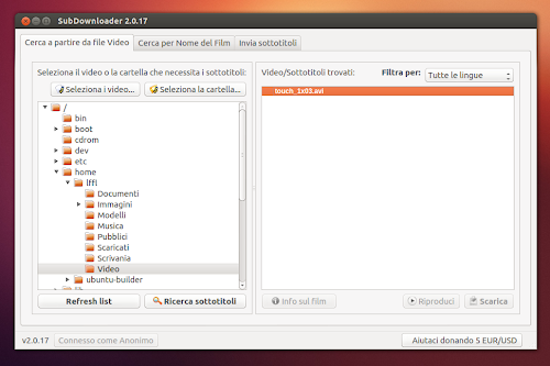 SubDownloader 2.0.17 su Ubuntu 12.10