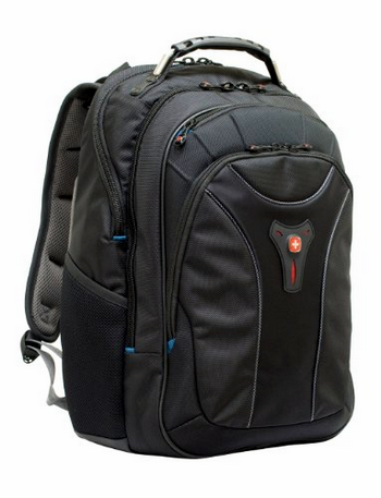 SwissGear Carbon II Black Notebook Backpack - Fits Apple Macbook Pro 15 inch & 17 inch