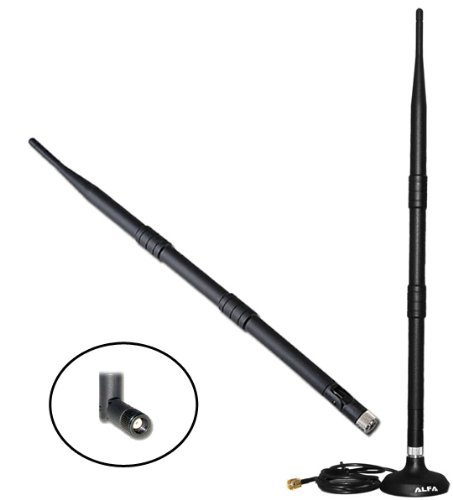 Alfa 9dBi WiFi Booster SMA OMNI-Directional High-Gain Screw-On Swivel Antenna With magnetic base for Linksys - WET54G, WET54GS, WMP54G, WMP54GS, WET11, WRV54G, WMP11 PCI Card, WPS11, WRT54GC