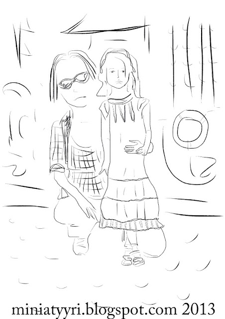 Luonnos äidistä ja lapsesta - Sketch of a mother and child | Miniatyyria