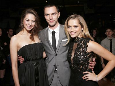 Analeigh Tipton, left, Nicholas Hoult and Teresa Palmer attend the after party for the LA Premiere of 'Warm Bodies' at the ArcLight Cinerama Dome on Tuesday, Jan. 29, 2013 in Los Angeles, California.